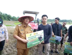 Bupati Muaro Jambi ‘ BBS’ hadiri Penananaman Padi Serentak Untuk Mencapai Swasembada Pangan Nasional Seluruh Indonesia