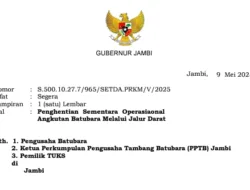 Gubernur Jambi Hentikan Operasional Angkutan Batu Bara, untuk Kelancaran Jamaah Haji