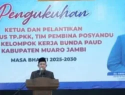 Bupati BBS Lantik dan Kukuhkan Tim Penggerak PKK, Pembina Posyandu serta Kelompok Kerja PAUD Kabupaten Muaro Jambi