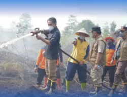 Wabup Junaidi H.Mahir dampingi Kapolda Jambi, Tinjau Langsung Karhutla di Desa Gambut Jaya